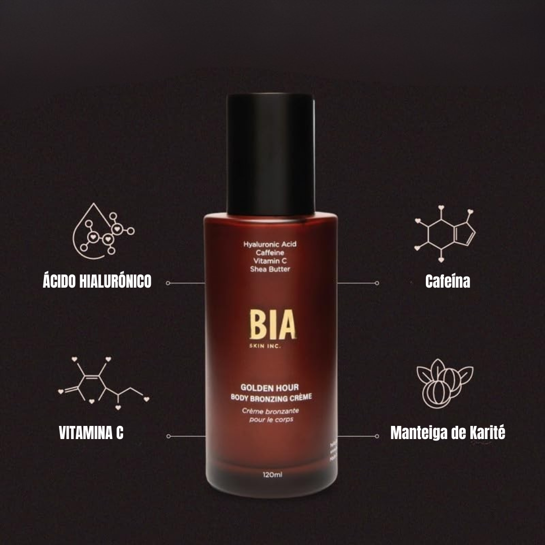 Bronzeador + Iluminador para um Brilho Instantâneo para Corpo e Rosto