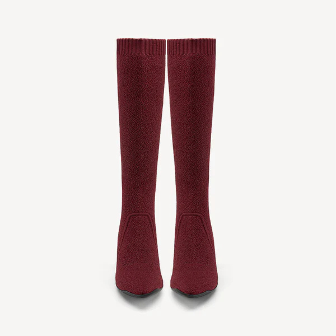 Botas Compridas Minimalistas com Ponta Pontiaguda e Salto para Mulher