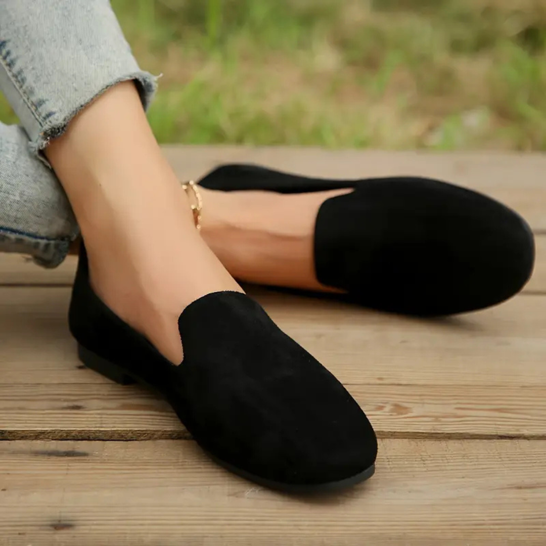 Sapatos Confortáveis de Biqueira Redonda com Sola de Plástico Leve