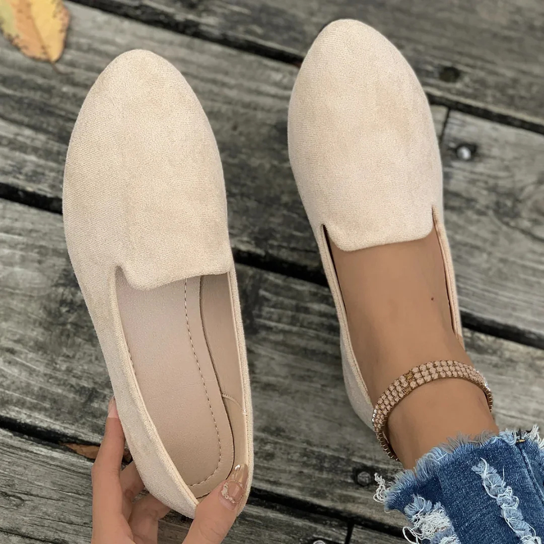 Sapatos Confortáveis de Biqueira Redonda com Sola de Plástico Leve