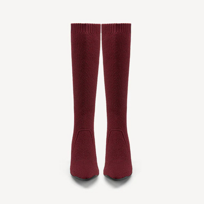Botas Compridas Minimalistas com Ponta Pontiaguda e Salto para Mulher