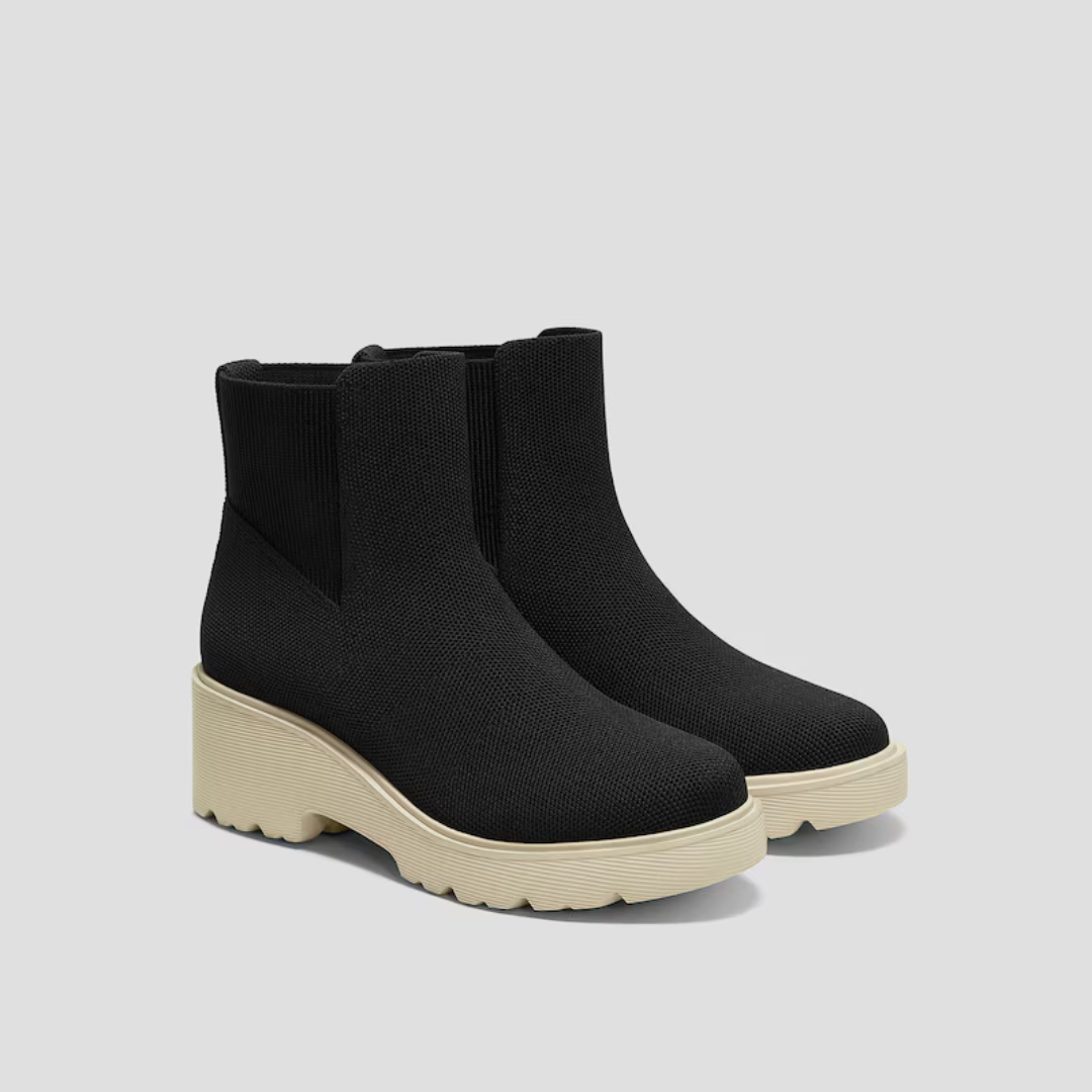 Botas slip-on impermeáveis com sola alta antiderrapante para mulher