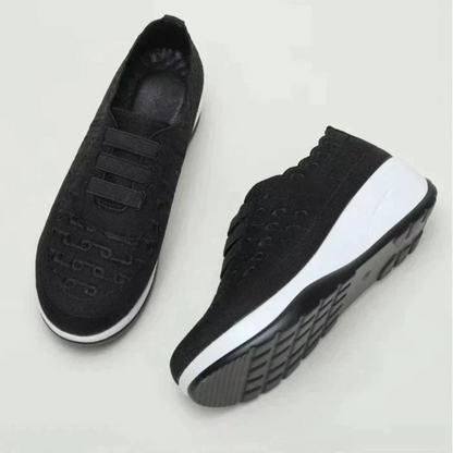 Sapatilhas Slip-on Bordadas e Elegantes com Ajuste Elástico