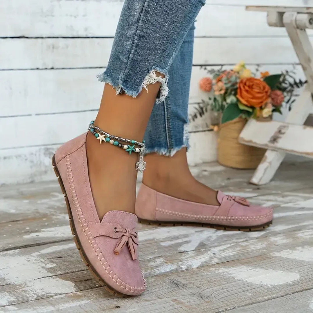 Mocassins de Mulher Macios e Confortáveis de Estilo Vintage com Laço