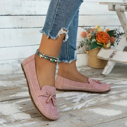 Mocassins de Mulher Macios e Confortáveis de Estilo Vintage com Laço