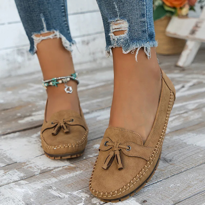 Mocassins de Mulher Macios e Confortáveis de Estilo Vintage com Laço