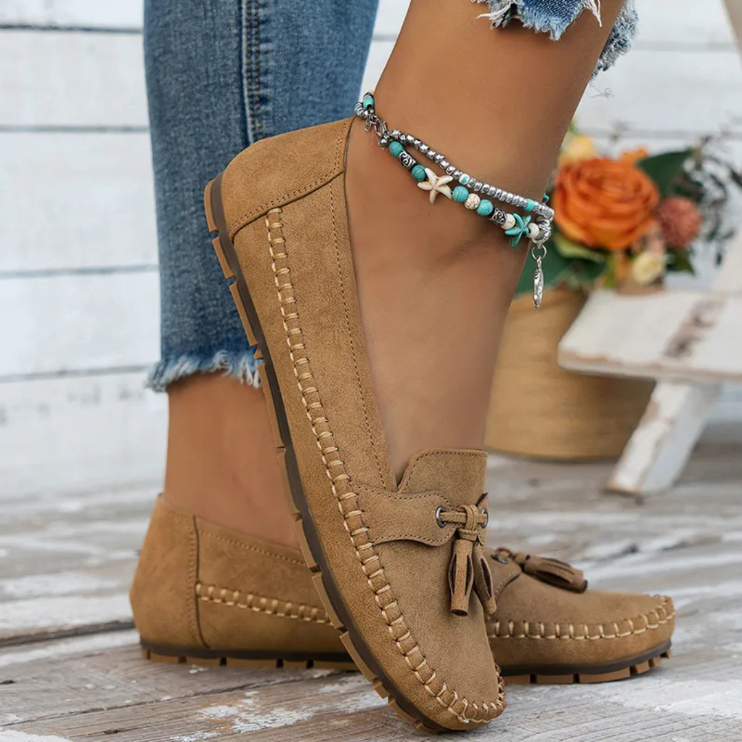 Mocassins de Mulher Macios e Confortáveis de Estilo Vintage com Laço