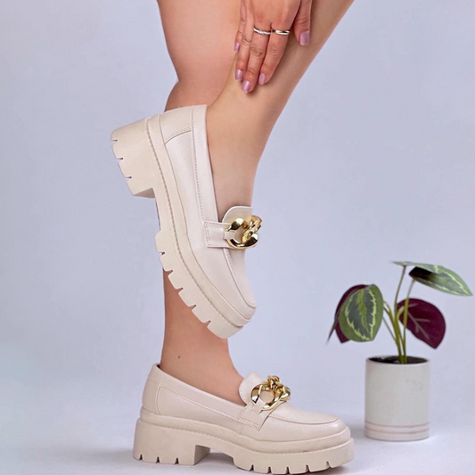 Mocassins de plataforma casual para mulher