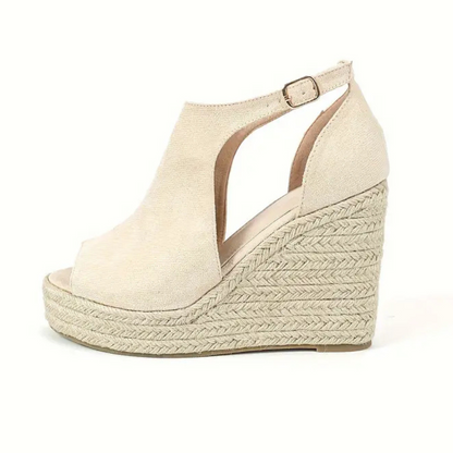 Sandálias de Cunha Espadrille para Mulher com Acabamento Elegante e Design Coberto
