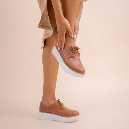 Sapatos de Plataforma Casuais para Mulher com Atacadores e Design Texturado