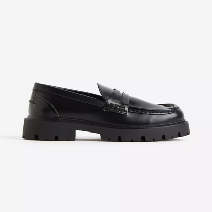 Mocassins em Couro Liso Unisexo