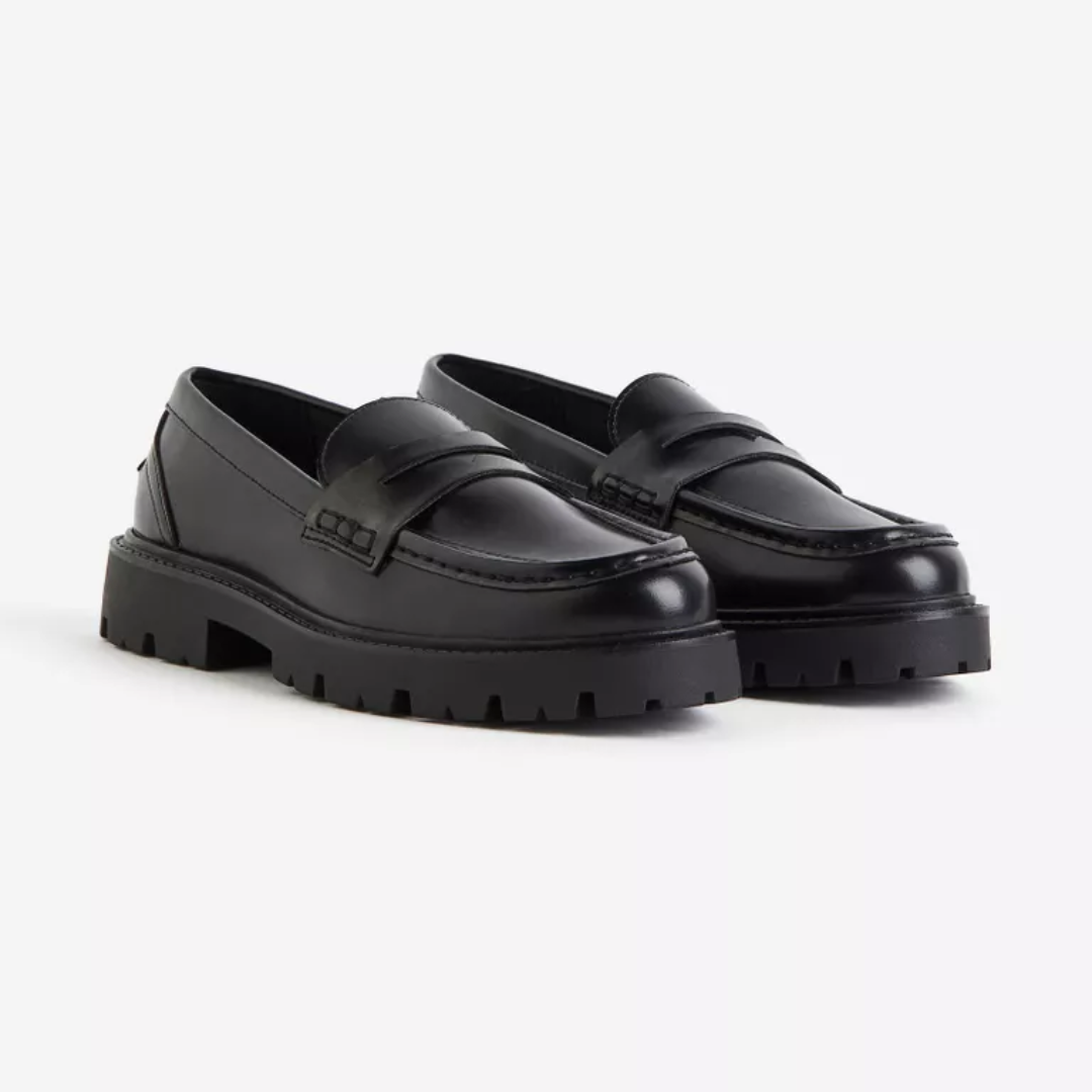 Mocassins em Couro Liso Unisexo