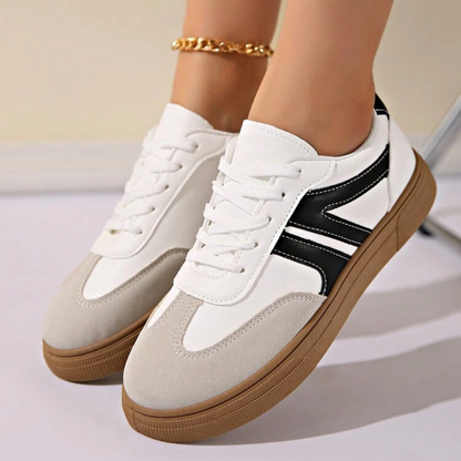 Sapatilhas de Dois Tons para Mulher com Sola Antiderrapante e Design Casual