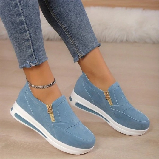 Sapatos Leves e Confortáveis com Fechos Laterais para Mulher