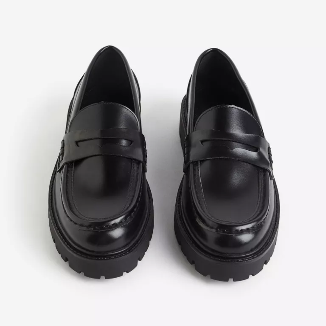 Mocassins em Couro Liso Unisexo