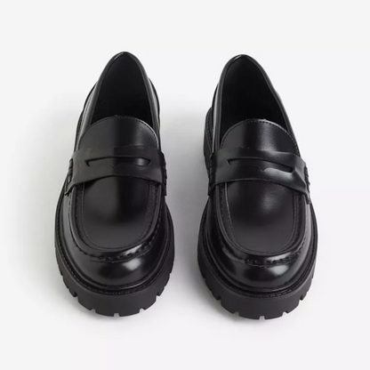 Mocassins em Couro Liso Unisexo