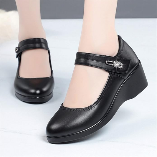 Sapatos de Salto Baixo para Mulher com Design Elegante e Ajuste Confortável
