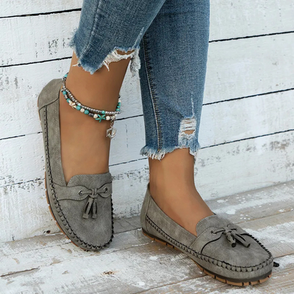 Mocassins de Mulher Macios e Confortáveis de Estilo Vintage com Laço