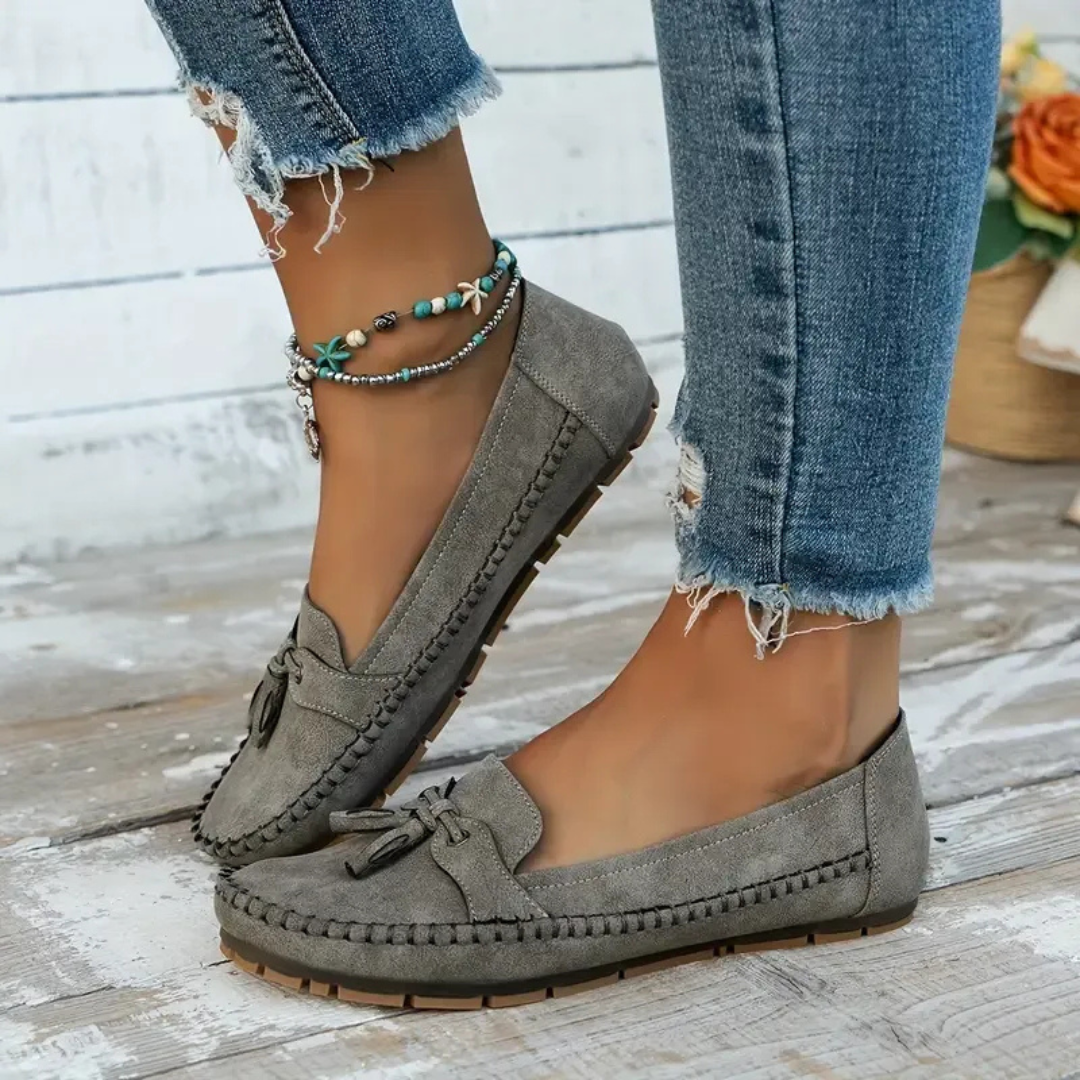 Mocassins de Mulher Macios e Confortáveis de Estilo Vintage com Laço