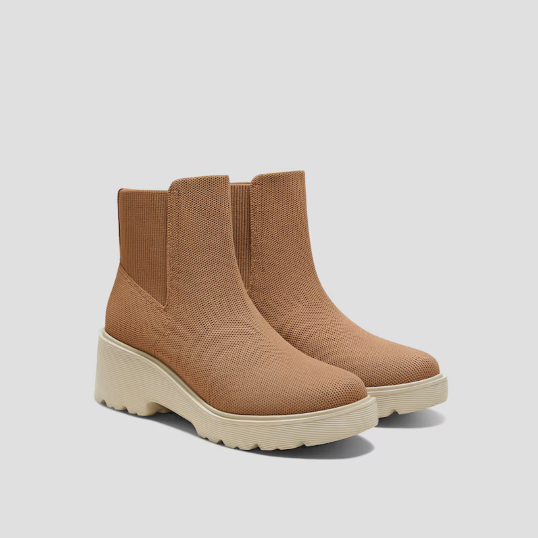 Botas slip-on impermeáveis com sola alta antiderrapante para mulher