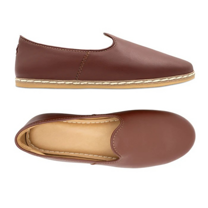 Mocassins em Pele com Sola Cosida e Design Minimalista Unisexo