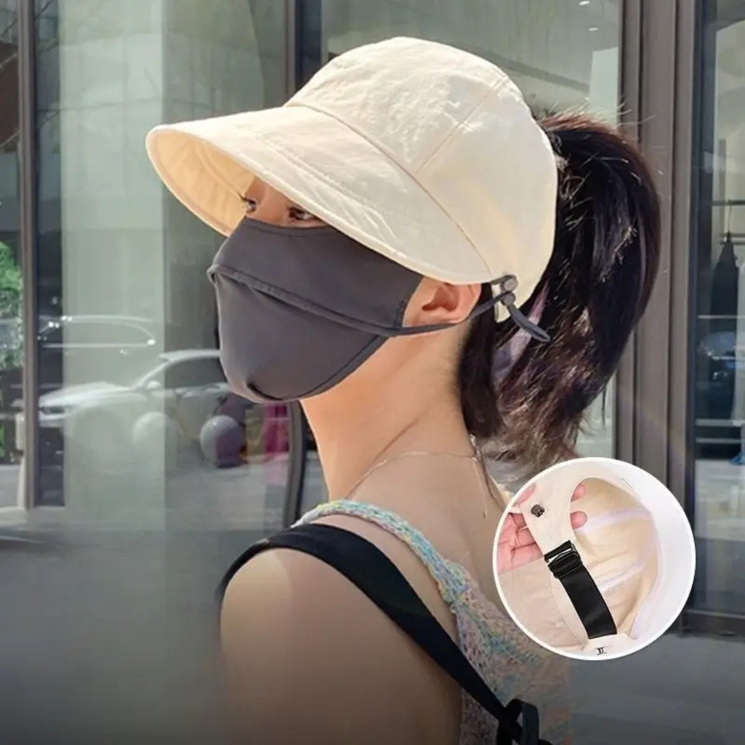 Chapéu de sol com parte superior oca e proteção UV para uso externo